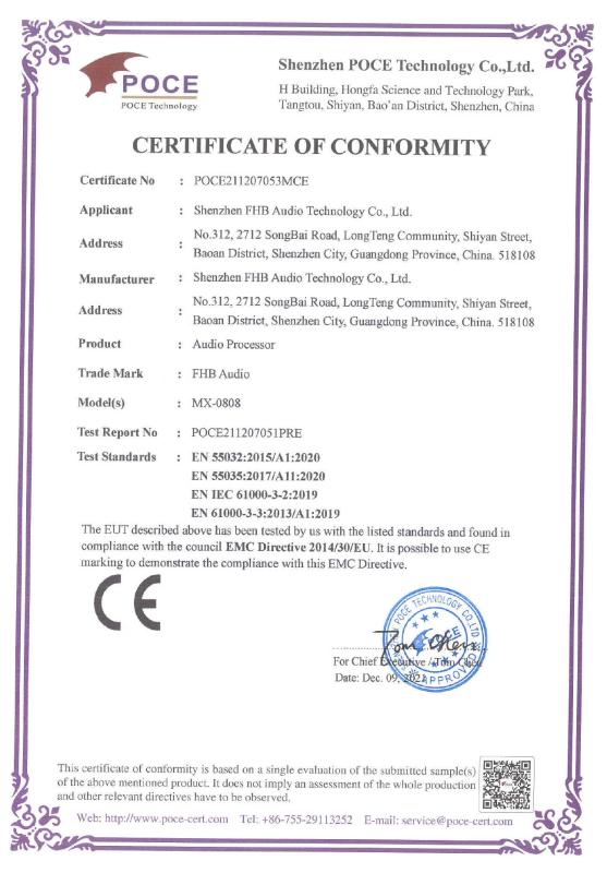 CE-EMC - Shenzhen FHB Audio Technology Co., Ltd.
