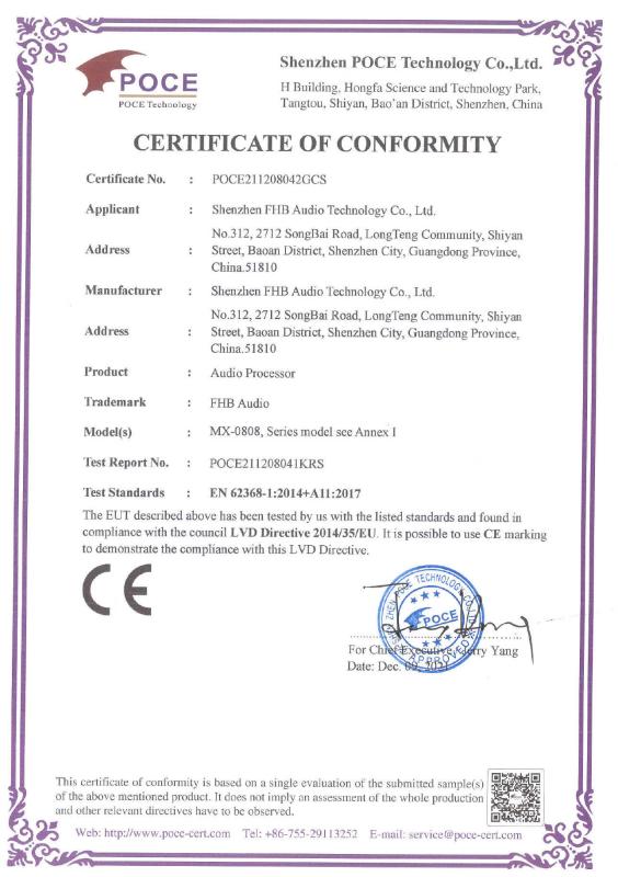 CE-LVD - Shenzhen FHB Audio Technology Co., Ltd.