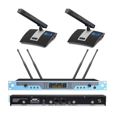 China 2CH Dual Channel UHF Wireless Microphone System High Sensitive for sale