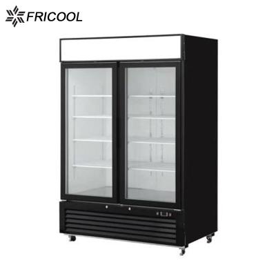 China CE ETL 1/3 HP 2 Glass Door Refrigerator Merchandiser 423 Lbs for sale