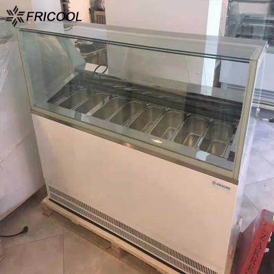 China Refrigerador da exposição de Gelato do congelador da exposição do gelado R290 com 6 bandejas à venda