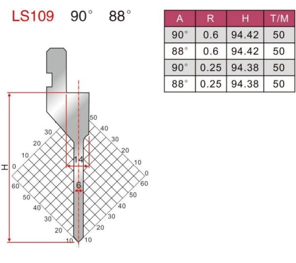 Quality LS109 90 Degree Amada Press Brake Straight Punch For Sheet Metal Bending for sale