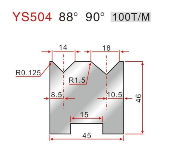 Quality LS504 88 Degree 2V Die Press Brake Tooling For Sheet Metal Processing for sale