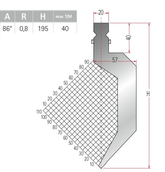 Quality Trumpf type Punch Press Brake Tooling With Width  57mm for sale