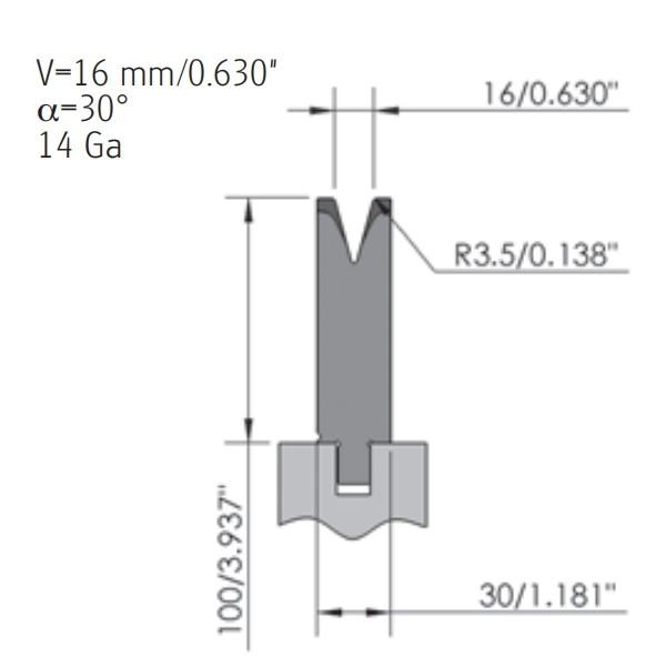 Quality 42CrMo 30 Degree Press Brake Dies CNC Single V Bottom Mold for sale