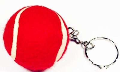 China 1.5''Red Tennis Ball Keychain for sale