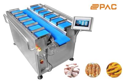 China 12 Head Belt Combination Weigher For Long Type Vegetable Raddish Pepper for sale
