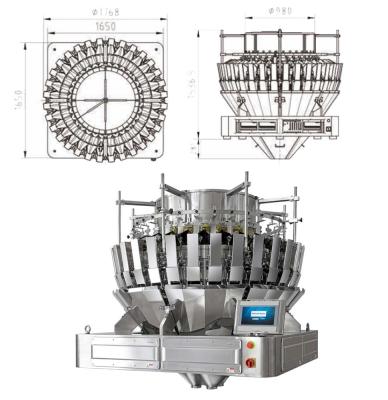 China Automatic Packing Machine Weighing Machine 10 Head Multihead Weigher for sale