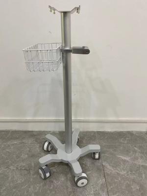 China Veterinary Aviation Aluminum Matieral Patient Monitor Trolley With 3 Inch Silent Wheels for sale