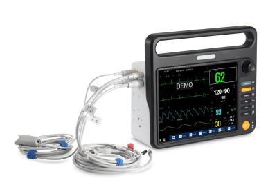 中国 12.1 inch TFT LCD high-end cardiac patient monitors with with comprehensive measurements of ECG, SPO2,NIBP, Temp, Resp. 販売のため