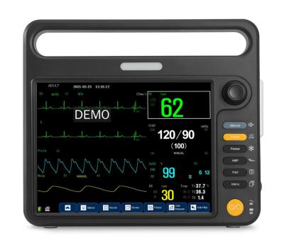 China 12.1 inch portable cardiac patient monitors with HL7 compatible, USB dataouput functions, vital sings monitoring Te koop