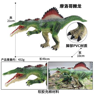China Simulated Dinosaur Animal Model Large Soft Adhesive Moroccan Spiny backed Dragon Children's Jurassic Dinosaur Toy Decora for sale