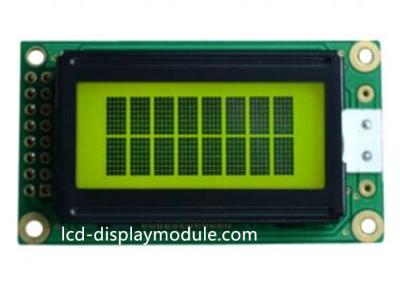 China MPU del carácter 4bit 8bit del módulo 8x2 de la exhibición del LCD de la matriz de punto del verde amarillo en venta