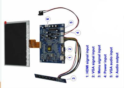 China 7 duim 1024 * 600 TFT LCD Monitor met Ingevoerde Witte leiden van VGA HDMI Signaal Te koop