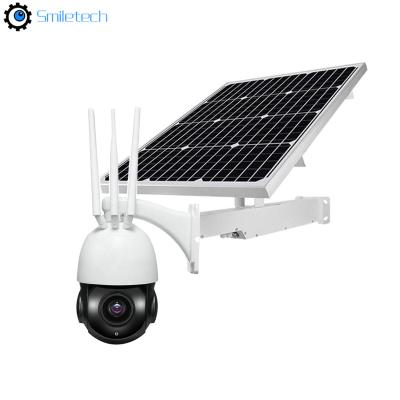 China 120W Solar 5MP 4G PTZ camera system humanoid auto tracking 20X zoom motion detection 4G speed dome CCTV camera system for sale