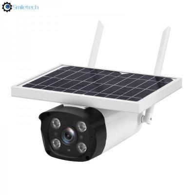 China Outdoor 1080P Bullet Camera Outdoor PIR alarm Low Power TF card slot Solar Powered Wifi camera for sale