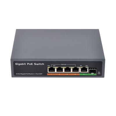China 52V DC 8K entries 65W power supply 5 Ports Gigabit IEEE 802.3af /at POE Switch for sale