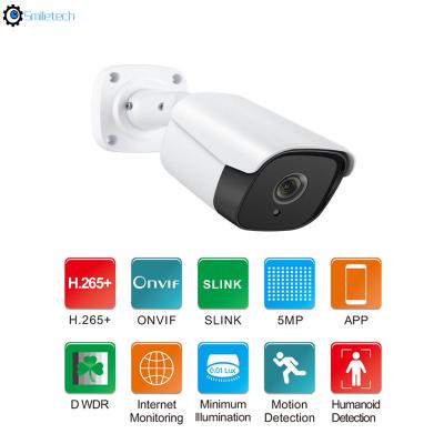 China Outdoor POE 5.0MP 20m IR distance 4mm fixed lens waterproof IP66 H.265 network mini bullet camera for sale
