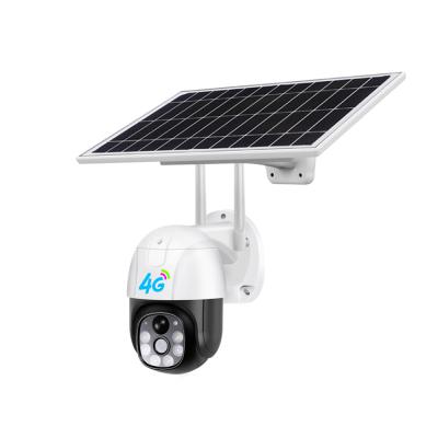 China plastic outdoor low power consumption mini 1080P 2MP 4G WIFI PT camera solar security system for sale