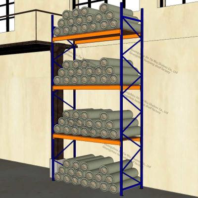 China SGS Stackable Metal Racks Four Tires Long Span Shelving System for sale