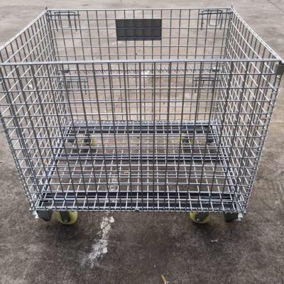 China Odm Foldable Warehouse Storage Cages 700kg Metal Mesh Storage for sale
