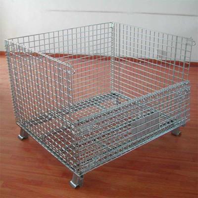China Galvanized Folding Wire Cage 1.5T Stackable Storage Cages for sale