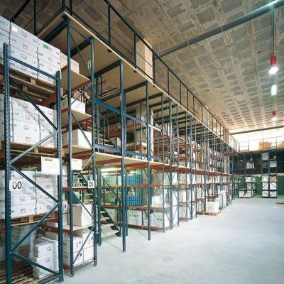 China 5000kg Loaded Mezzanine Racking System Storage Warehouse Cold Rolled Steel Q235B for sale