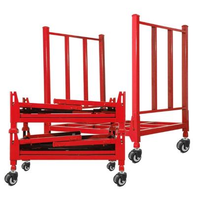 China 2.25T Tire Stack Rack Galvanized Metal Stacking Pallets Red for sale