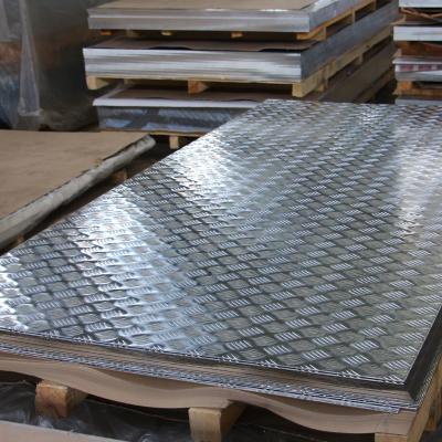 China Mill Finish H14 6061 Aluminum Checkered Plate Silver for sale
