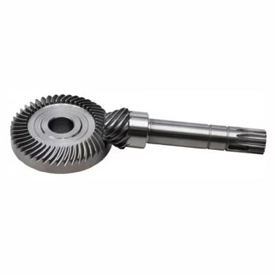 China Common Hypoid Gear Helical Bevel Pinion Gear Shaft 90 Degree Right Angle Bias for sale