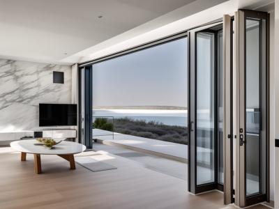 China Geventileerde aluminium tweevoudige buitendeuren roestvast vouwglas patiodeuren Te koop