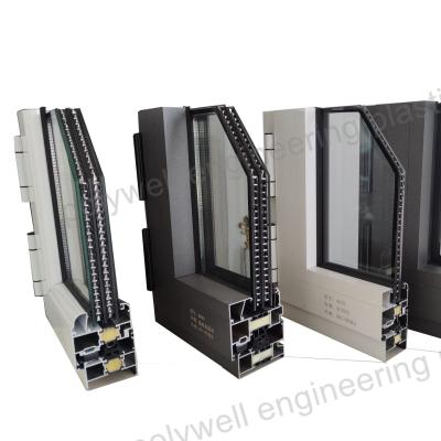 China Sound Insulation Aluminum System Windows With Polyamide Strips Super Toughened Material for sale