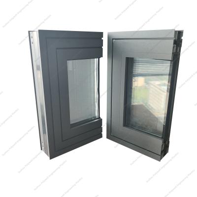 China Esquema de aluminio de la guía del tren del puente roto estructura de la ventana de vidrio de la ventana de cristal de alta temperatura de perfil resistente en venta