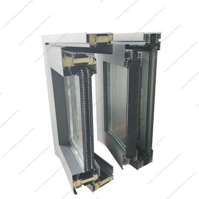 China Aluminum Sliding Glass Heat Insulation Profile Window Thermal Broken Bridge Structure Profile for sale