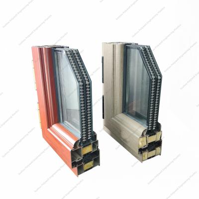 China Typhoon Water Resistant Balcony Push-Pull Windows Aluminum System Windows Break Bridge Aluminum Window for sale