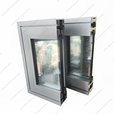 China Double Glazing Heat Break Window Mill Finish Broken Bridge Silent Casement Aluminum System Windows for sale