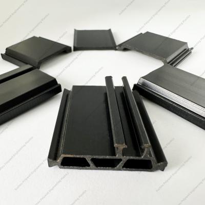 China Black Nylon 66 Bar With 25% Glass Fiber Plastic Extrusion Profiles For Thermal Break Profile for sale