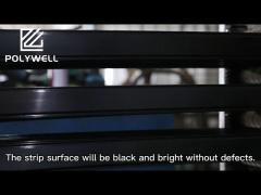 Polyamide strip surface is black and bright without defects