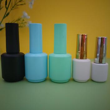 China Oem 10ml 15ml Mini Nail Polish Bottles Cosmetics Glass Uv Gel With Brush In Stock en venta