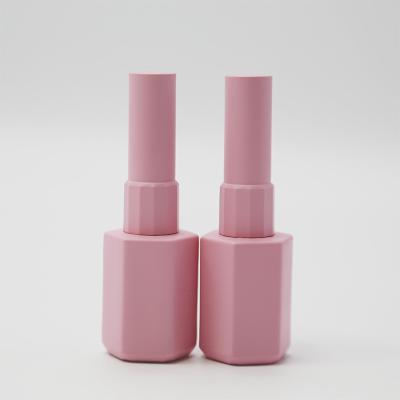 China Plastic Cap Matte Pink Nail Polish Bottles 12ml Empty Nail Polish Container for sale