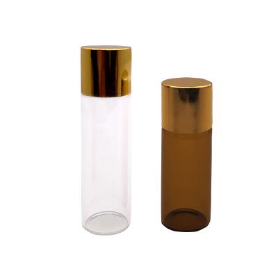 China Amber Serum Mini Glass Vials With Gold Lids 5ml 10ml 20ml for sale