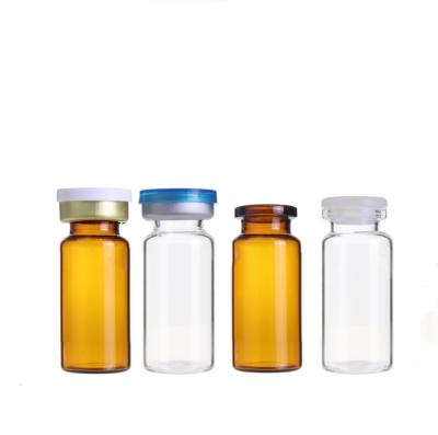 China OEM ODM Amber Medicine Tiny Mini Glass Vials With Lid Rubber Stopper for sale