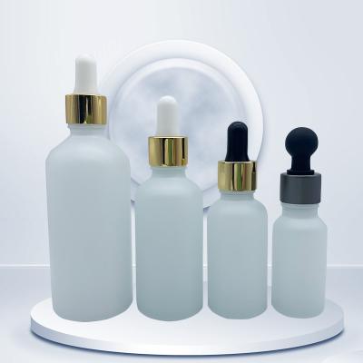 China 100ml 150ml Frosted Glass Serum Bottle Skincare Aromatherapy Dropper Bottles for sale