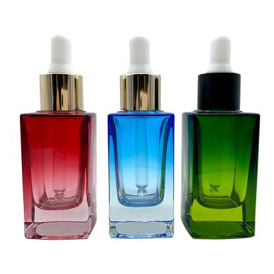 China Square Essential Oil Cosmetic Dropper Bottles 10ml 30ml TDS SGS for sale