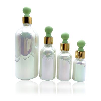 China Silver OEM Screen Printing Cosmetic Dropper Bottles UV Protection for sale