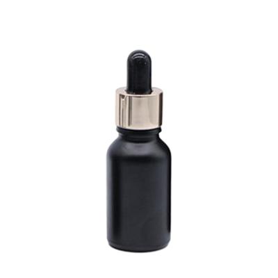 China 20ml 30ml 50ml Matte Black Glass Dropper Bottles For Essential Oi Eye for sale