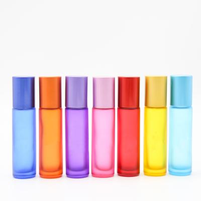 China Small Reusable Colored Essential Oil Roller Bottles With Stainless Steel Ball for sale