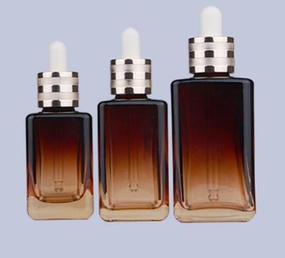 China Transparent Glass Foundation Pump Bottle 40ml 80ml Makeup Pump Dispenser for sale