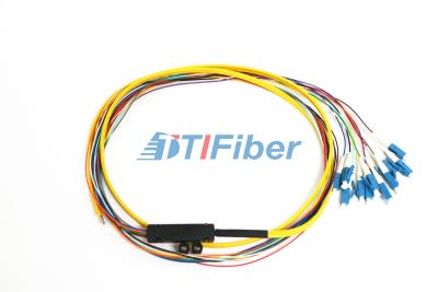 China LC  Single Mode Pigtail Optical Fiber With 12 Core Ribbon Fiber Cable for sale