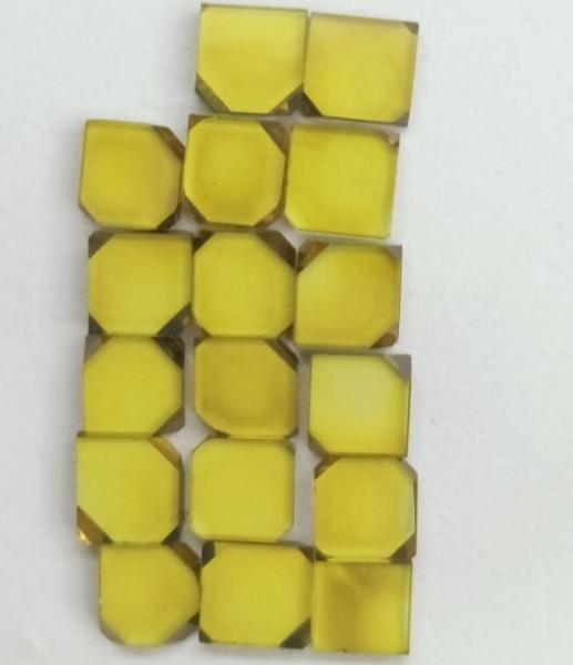 Quality Lab Grown Synthetic Yellow Diamond Hpht Mono Diamond Plates 3*3*0.3mm for sale